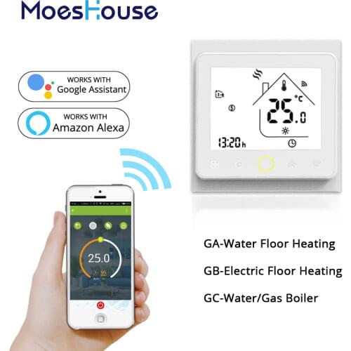 WiFi Smart Thermostat Temperature Controller for Water/Electric floor Heating Water/Gas Boiler Works with Alexa Google Home