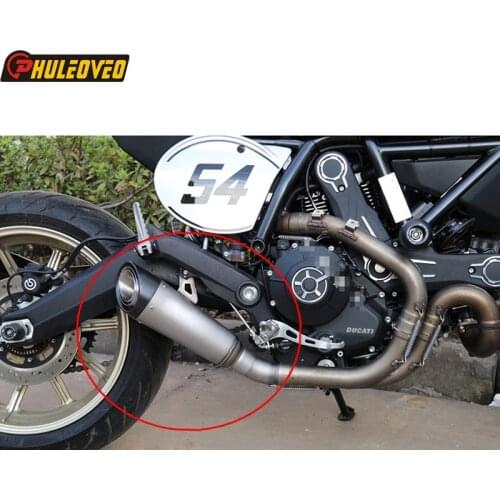 Titanium Alloy for Ducati Scrambler 797 Exhaust Muffler & Link Pipe Carbon Motorcycle Exhaust Mid Pipe for Ducati Scrambler 797