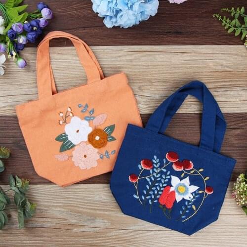 Embroidery DIY Lunch Bag Hand-Made Beginners Material Package Antiquity Self-Embroidered Hand Bag