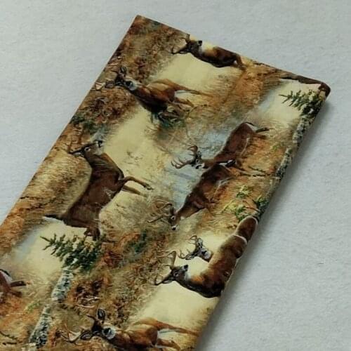 Vivid Brown Deer Elk Animal Printed Cotton Fabric 50x105cm Animal Fabric Patchwork Cloth Dress Party Home Decoration