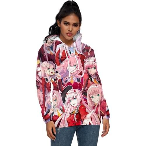 DARLING In The FRANXX Hoodies 3D Women/Men Fashion Long Sleeve Hooded 3D Print Sweatshirts Pullovers Harajuku Streetwear 3D Tops