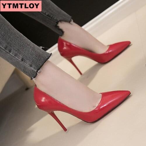 2019 new fashion high heels womens high heels classic white red Ned beige sexy prom wedding shoes black sexy single shoes