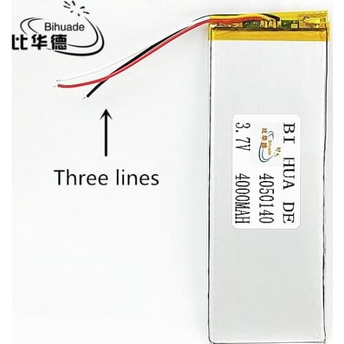 1pcs 3 line Polymer lithium battery 3.7 V, 4050140 4000mah can be customized wholesale CE FCC ROHS MSDS quality certification