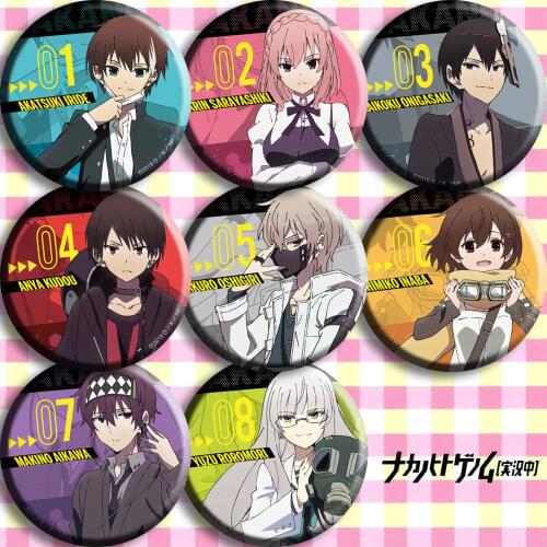 1pc 58mm Badges Brooch Naka no Hito Genome [Jikkyouchuu] Round Icons