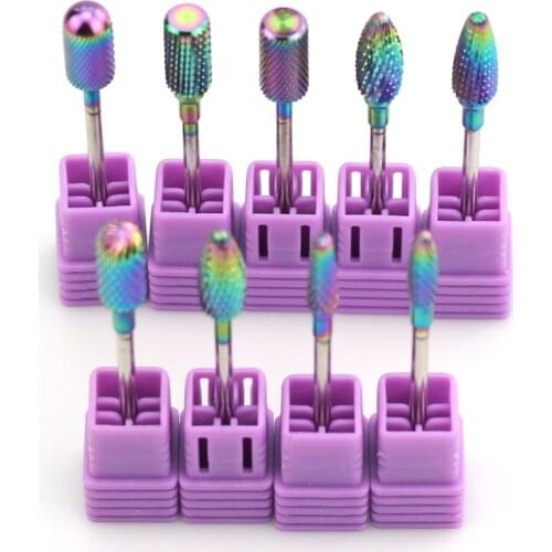 1pc Rainbow Carbide Nail Drill For Machine Rotary Cuticle Clean Router Bits Milling Cutter Pedicure Nail Art Tools Accessoires
