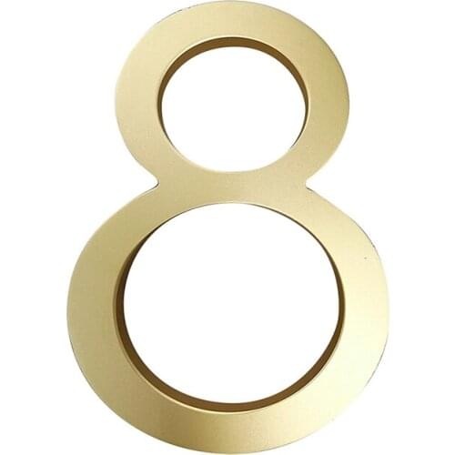 102mm Floating House Number Sign Golden Modern Building Signage Outdoor Huisnummer Numeros Casa Door Numbers Address Plate#8