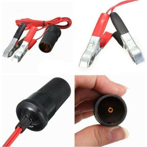 12V 15A Car Battery Terminal Clip-on Cigarette Lighter Plug Power Socket Adapter Emergency FireWire for Vehicle emergency line
