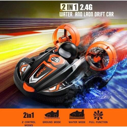 2 IN 1 Amphibious Drift Car Remote Control Hovercraft Speed Boat RC Stunt Car for Kid Boys Model Outdoor Toys Kids Birthday Gift