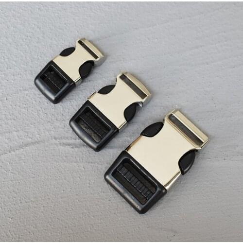 20 Pcs 15/20/25mm Backpack strap Belt Webbing Metal Quick Side Release Buckles Silver Metal D Ring Belt For Bag Luggage Outdoor