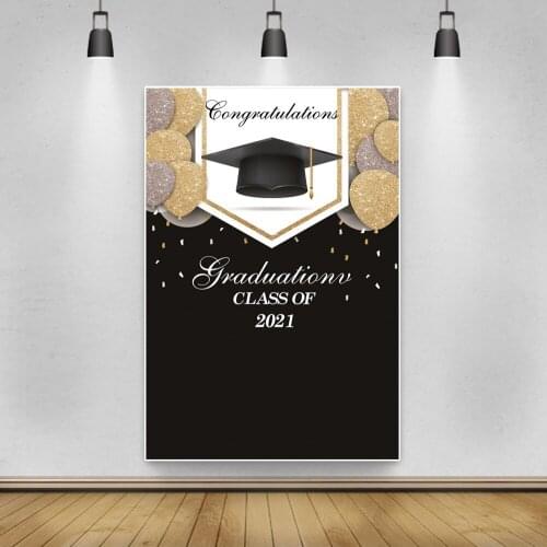 2021 Class Graduation Party Photography Vinyl Background Decor Celebration Ceremony Photocall Backdrop for Photo Studio Props