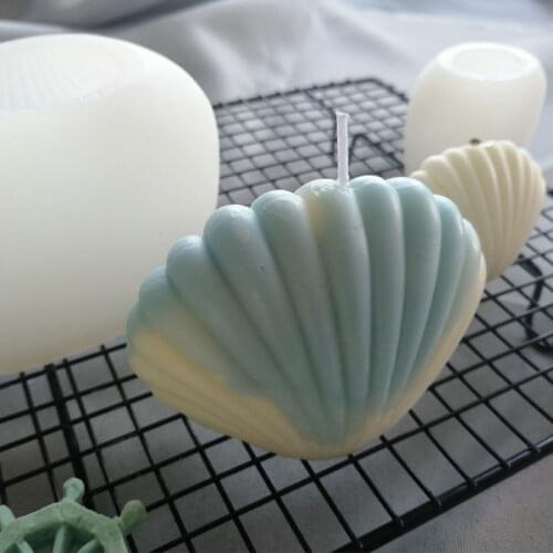 3D Shell Candle Mould Handmade Candle Making Seashell Aromatherapy Plaster Molds Scented Candle Mold Silicone Scallop Soap Mold