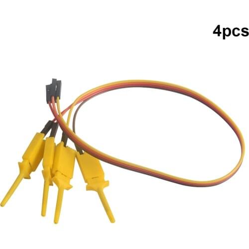 4pcs Gripper Probe Electric Cable Random Color High Efficiency Measuring Accessories Logic Analyzer Hook Test Clip