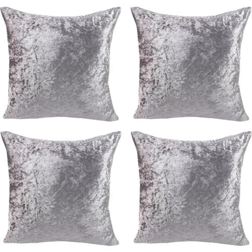 4pcs Short Plush Square Sofa Bed Armchair Couch Cushion Covers Replacement