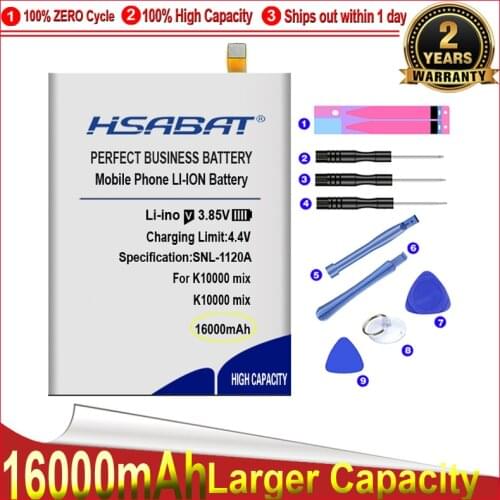 HSABAT 0 Cycle 16000mAh Battery for Oukitel K10000 mix High Quality Mobile Phone Replacement Accumulator