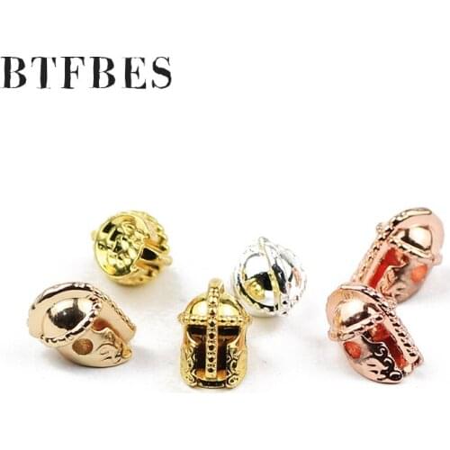 BTFBES Roman Knight Hematite beads Spartan Warrior Gladiator Helmet Natural Stone Charm Spacer Loose bead for Men Jewelry Making