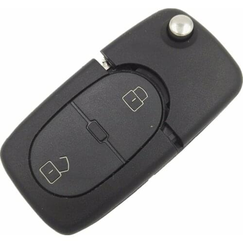 2 Buttons Remote Flip Car Key Cover Round Blank For VW Volkswagen Golf 4 5 6 Passat B5 B6 Polo Bora Touran Key Shell