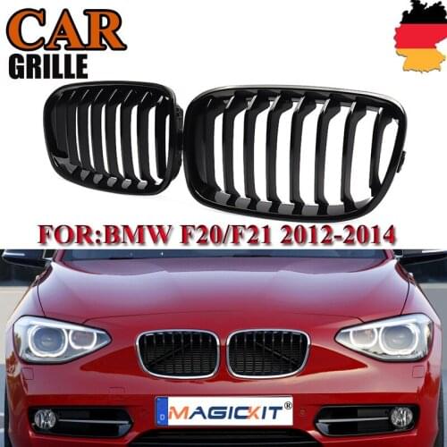 MagicKit Gloss Black Front Kidney Grill Grille For BMW F20 F21 1 Series 2011-14 M SPORT