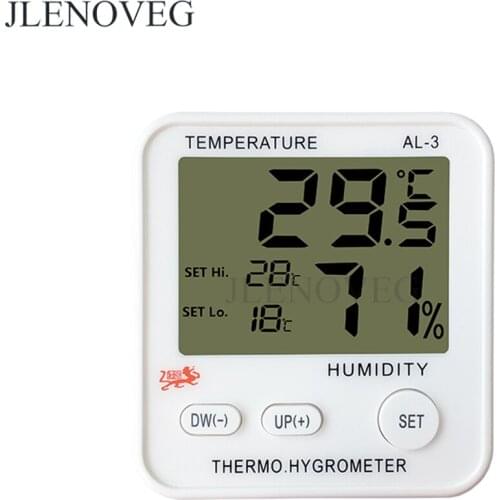 C / F LCD Digital Thermometer Temperature Range Alarm Humidity Meter Tester Hygrometer Home Indoor Weather Station