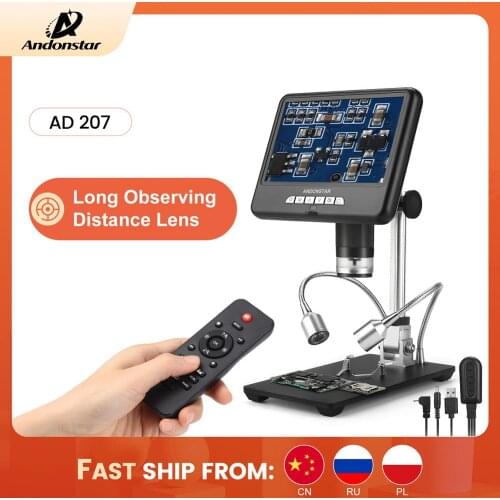 Andonstar Digital Microscope AD207 Long Distance Len Soldering Tool for Electronic Phone PCB/SMD Repair Image Rotate Function