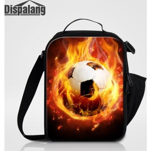 Dispalang Insulated Cooler Lunch Bags For Men Boy Ball Pattern Kids Thermal Shoulder Bag Food Picnic Bags Tote Lunch Handbags