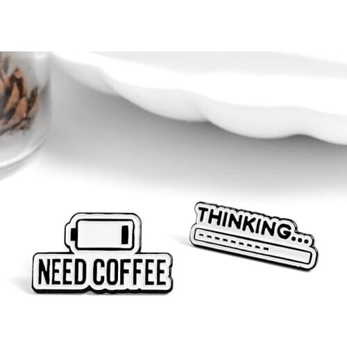 Energy-consuming enamel progress bar lapel pushpins need coffee pushpin badges for friends jewelry gifts fun accessories