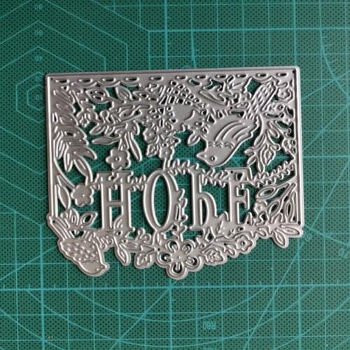 Bird Leaves Background Frame Hope Letter Metal Cutting Dies for DIY Scrapbooking Embossing Paper Card Crafts Die Cut 2020