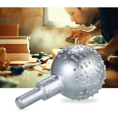 Woodworking Sphere Rotary Burr 1/4 inch Shank Carbide File Tungsten Steel Wood Carving Grinding Head Milling Cutter 3cm Head