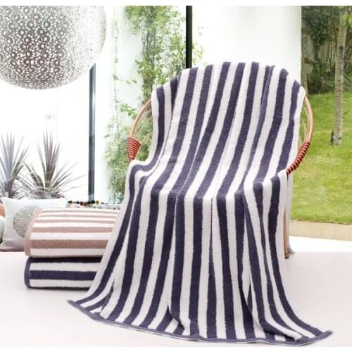 Cotton Striped Bath Towel Absorbent Dark Zebra Pattern Large Bath Towel