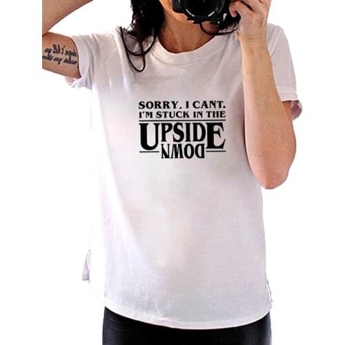 Sorry I Can't Letter Printed Short Sleeve Tshirt Women Cotton Loose Casual T Shirts for Women Black White Tee Shirt Femme Top