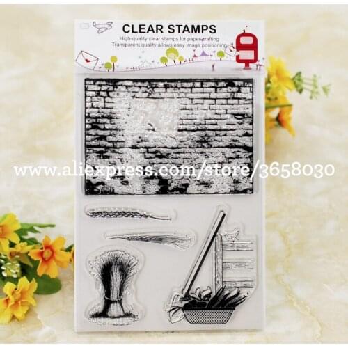 Brick Wall Qrain Scrapbook DIY photo cards account rubber stamp clear stamp transparent stamp 11x16cm 8052510
