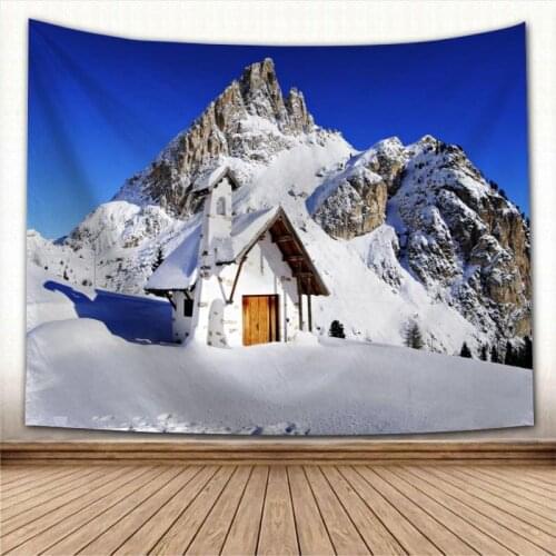 Beautiful Winter landscape Tapestry Wall Hanging Wall Fabric Tapestry Art Home Decoration Sleeping Pad Wall Carpets Dorm Decor