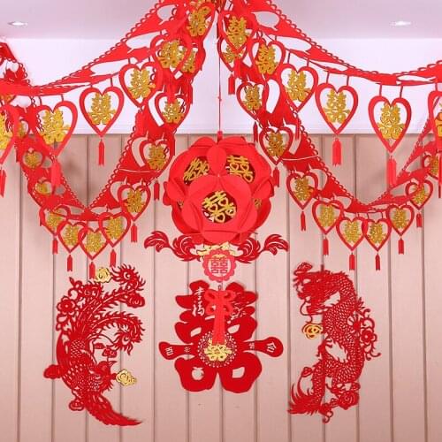Creative wedding room decoration supplies Korean romantic arrangement garland package bedroom new house