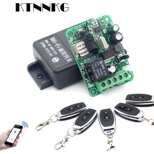 Wifi Remote Switch 1CH DC 7-36V 10A Smart Home Relay Module 433Mhz Receiver Support Alexa app Voice Control
