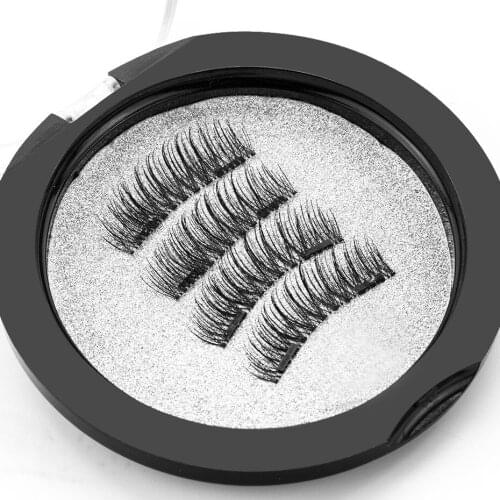 Hot 3D Double Magnetic Eyelashes Magnet False Eyelashes Full Strip Magnetic Cilia Eyelash LashesHair Reusable Fake Eye Lashes
