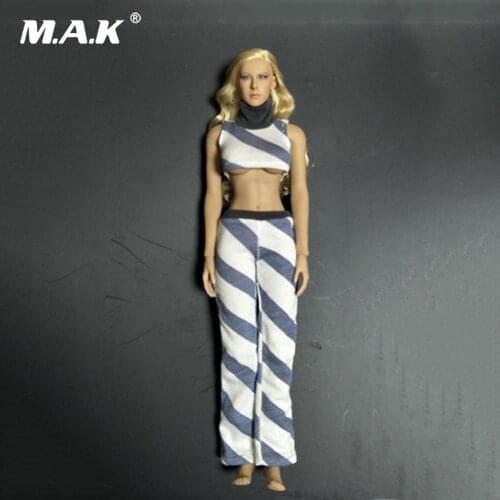 1/6 Scale Female Figure Accessory Casual Outfit Clothes Set Stripe Clothing Model for 12 inches Action Figure Body