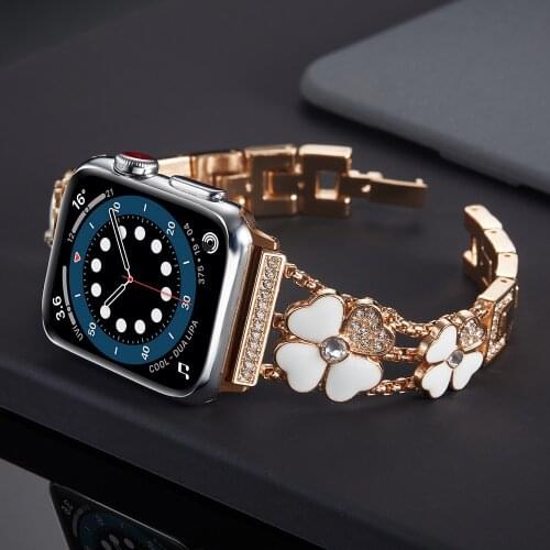 New Design Heart-shaped Petal Metal Bracelet for Apple Watch Band Series 6 SE 5 4 3 Women Strap 40mm 44mm 38mm 42mm Jewelry Belt