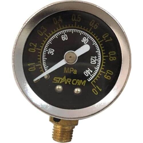 Mini Pressure Gauge Radial G1/16 Copper Connector Measuring Range 1MPa Suitable for Air Liquefied Gas Pressure Monitoring Tool