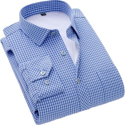 Aoliwen Brand 2020 mens winter warm shirts loose shirts Mens Autumn Fashion Shirts Casual Long Sleeve plaid Tops Casual shirts