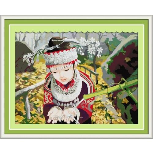 Character series DIY pattern printing cross stitch kit 14CT count DMC canvas fabric Chinese needle and thread embroidery kit