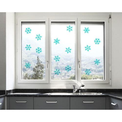 20 set Winter Snowflake Wall Window Stickers DIY Decal Removable Vinyl Art Christmas Decoration Shop Market Xmas Decal YO-104