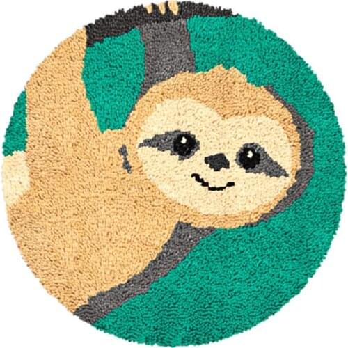 Tapestry Kits Latch Hook Rug Kits Carpet Embroidery Latch Hook Rug Needlework Button Package DIY Rugs Hook Rug Sloth