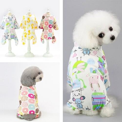 Pet Dog Clothes Soft Puppy Pure Cotton Pajamas Four Legged Dog Home Stay Clothing Five Color Pet Warm Long Sleeve Sweater Coat