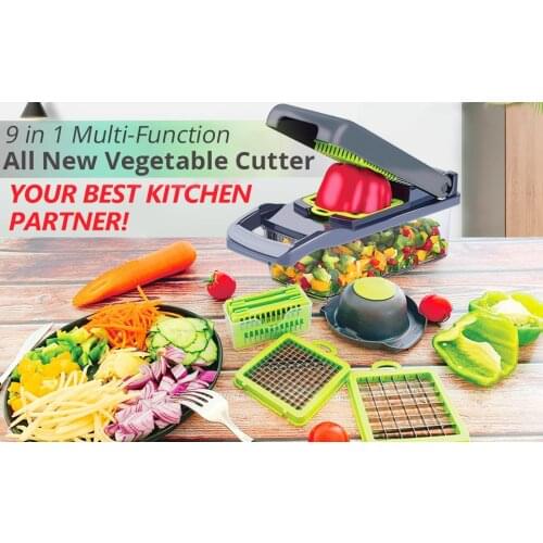 Vegetable Cutter 8 In 1 6 Dicing Blades Slicer Shredder Fruit Peeler Potato Cheese Drain Grater Chopper Kitchen Accessories Tool