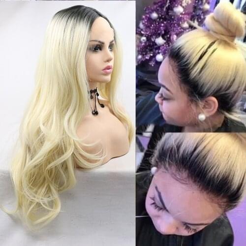 Middle Part 613 Blonde TPart Cosplay Curly Half Wig Ombre Wigs For Black Women Lolita U Part Synthetic Highlight Body Wave Cheap