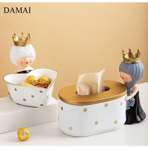 Nordic Modern Tissue Boxes Decorative Lovely Cartoons Princess Pumping Paper Storage Box Dining Table Napkin Holder Home Decor