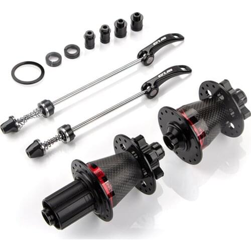 GUB 1421 MTB Hub Carbon Fiber Front Hub Rear Hub Bicycle 32 Holes 4 Bearing Hub Road Bike Hub With Shaft 8/9/10/11/12/13 Speed