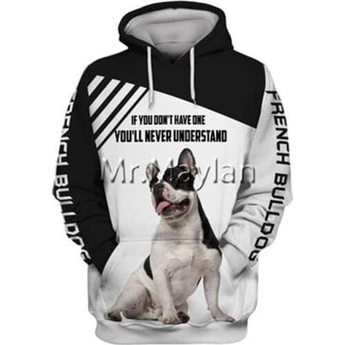 Personality Fashion Animal French Bulldog 3D Printed Graphic Hoodie Men/Women Zip Hooded Streetwear Oversized Sweatshirt 5XL-277