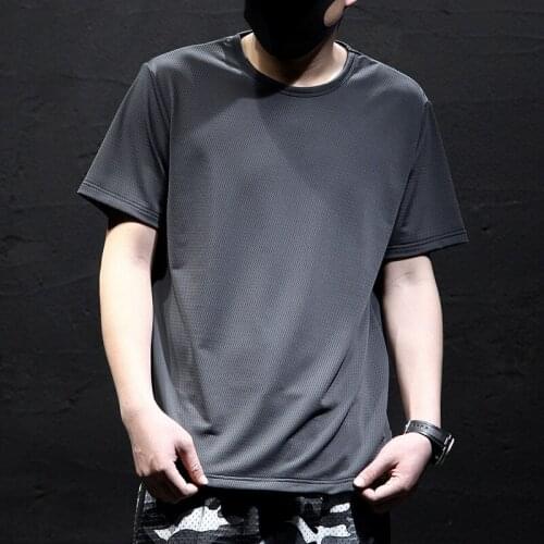 Ice Silk Thin Cool Breathable Quick Drying Running T-Shirt New Mens Sportswear Accessories Sports Essential Short Sleeve Top