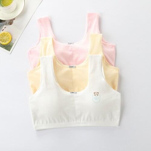 3 Pcs/lot Girls Training Bra Cotton Childrens Underwear Model Cartoon Childrens Vest childrens Camisole Bra Underwear