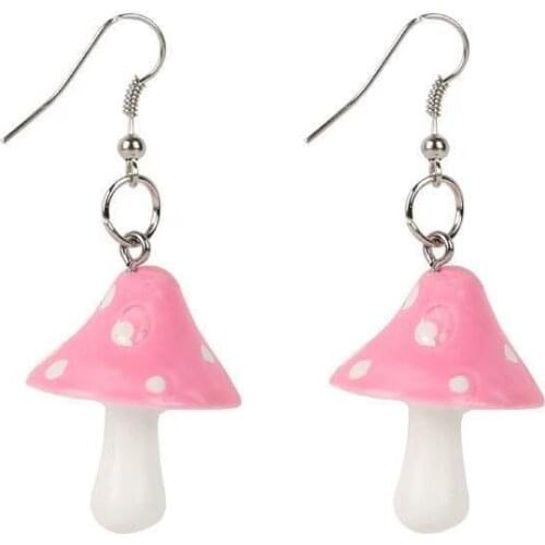 Creative Handicraft Simple Sweet Earrings Simulation Candy Toy Multi-color Mushroom Earrings Cross-border New Fashion Earrings